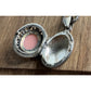 Vintage Sterling Silver Pink Cameo Lady Portrait Oval 925 Pendant Necklace