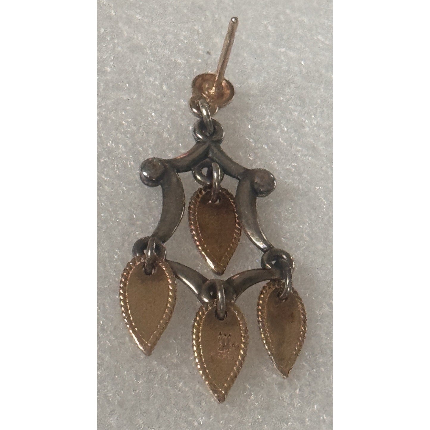 Pre Owned James Avery Retired Sterling Silver And 14k Gold Chandelier Dangle ONE EARRING