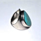 Vintage Sterling Silver Turquoise Ring Bold Oval Cabochon Southwestern Size 7