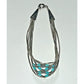 Vintage Sterling Silver Turquoise Beaded Heshi Multi Strand Bracelet 7.5” Native