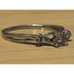 Vintage Sterling Silver Diamond Accent Sweetheart Ring Size 9 Starburst Setting