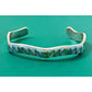 Vintage Southwestern Sterling Silver Blue Green Opal Inlay Cuff Bracelet 22g