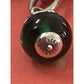 James Avery Retired Silver Four Leaf Clover Lucky Finial on Green Glass Art Bead Pre-Owned