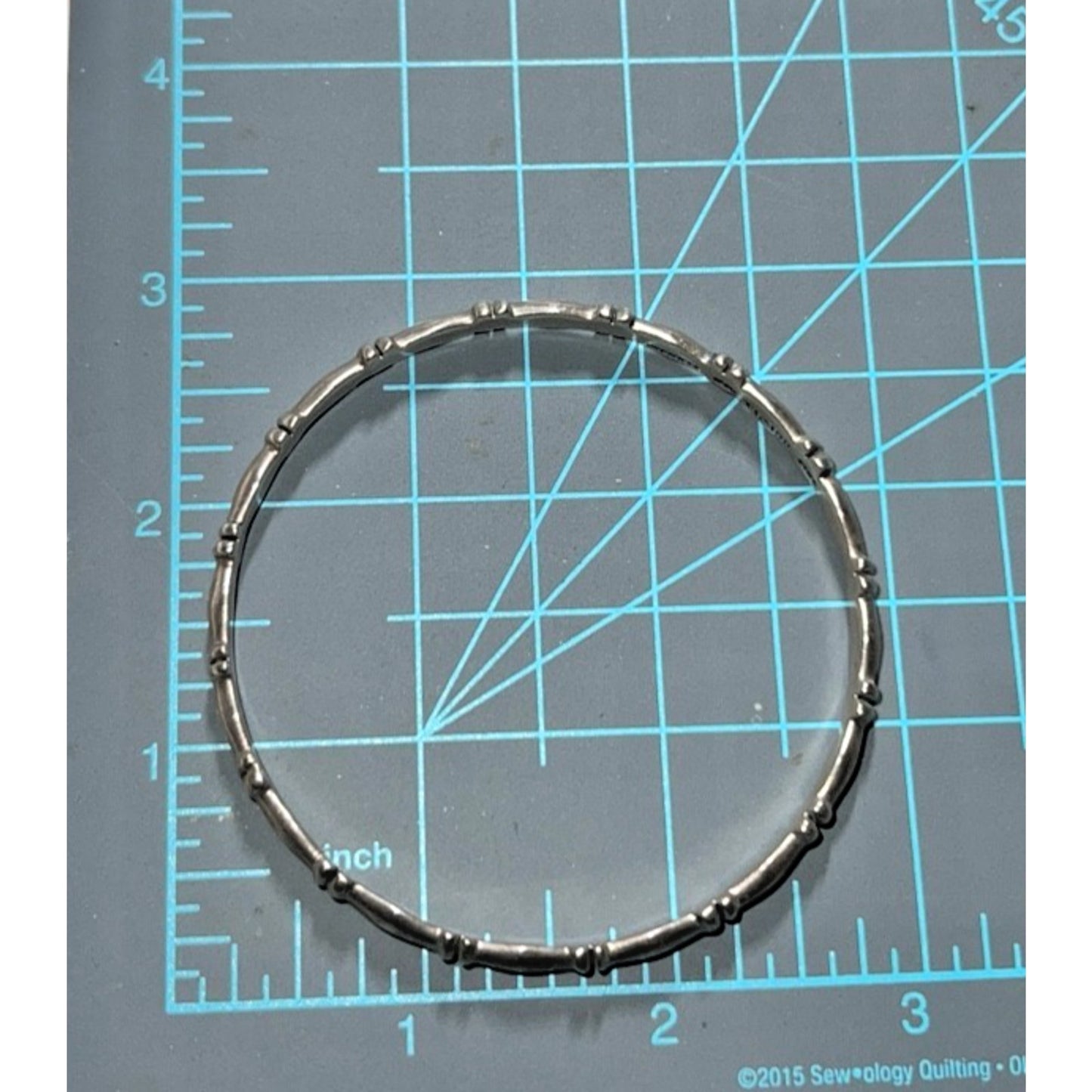 Vintage TAXCO Sterling Silver 925 Bamboo Pattern Bangle bracelet 23grams