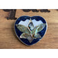 Vintage Alpaca Mexico Abalone Shell Heart Brooch Pin Floral Inlay Mother Pearl