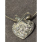 Sterling Silver 925 Pave CZ Heart Pendant w/ 925 Italy Box Chain Necklace