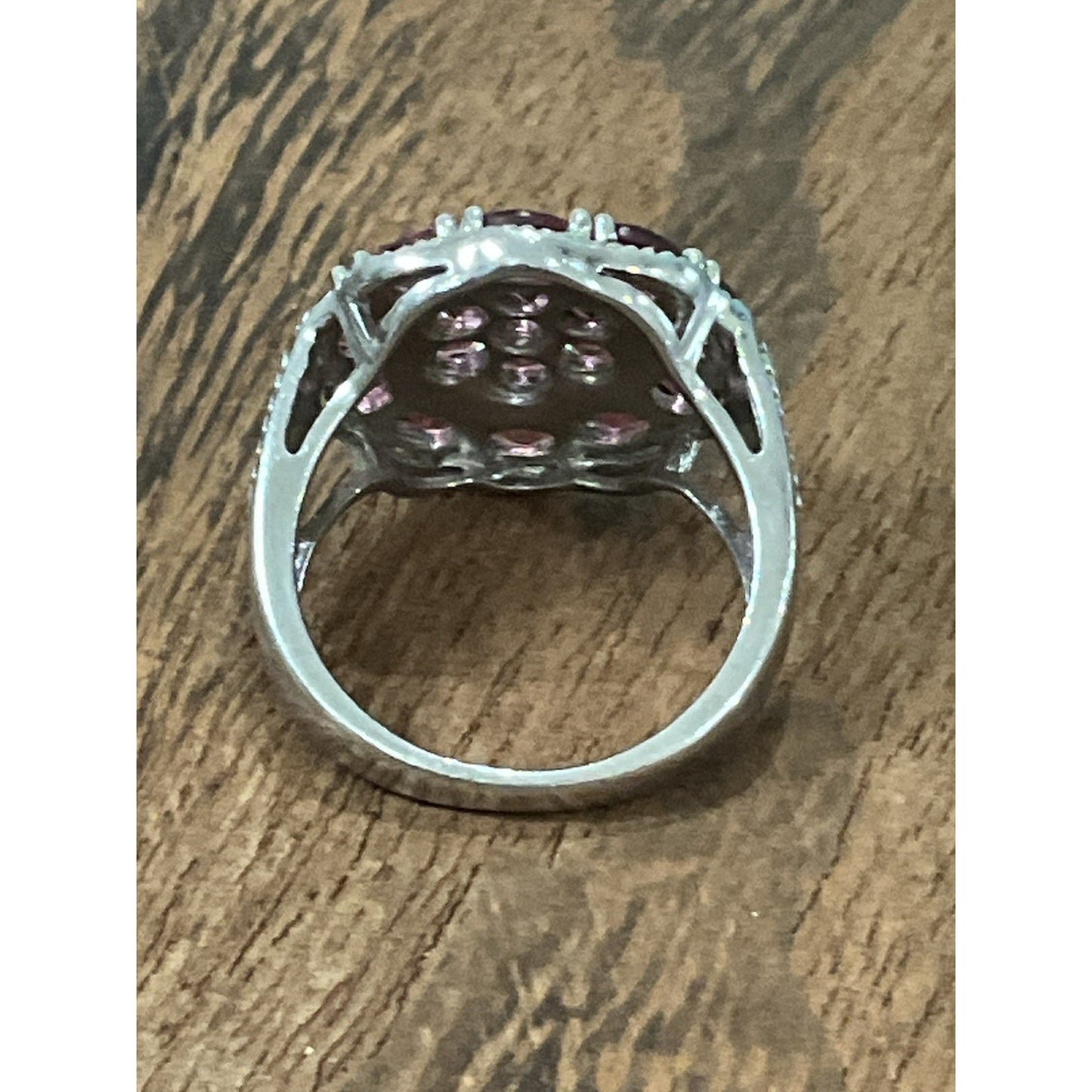 STS Orissa Rhodolite Garnet Cluster Cocktail Ring 5.2g Size 6.5