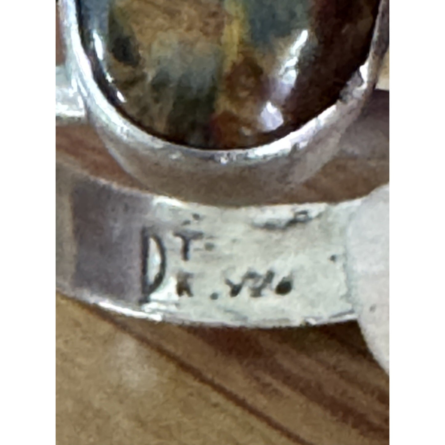 Vintage Sterling Silver Jasper Cabachon Ring Handmade Artisan Southwestern Sz 8