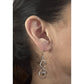 Vintage 90s Sterling Silver 925 Dangle Drop Infinity Heart Hook Earrings 2” Long