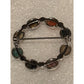 Vintage Sterling Silver Multi Stone Brooch Carnelian Tiger Eye Jasper Aventurine