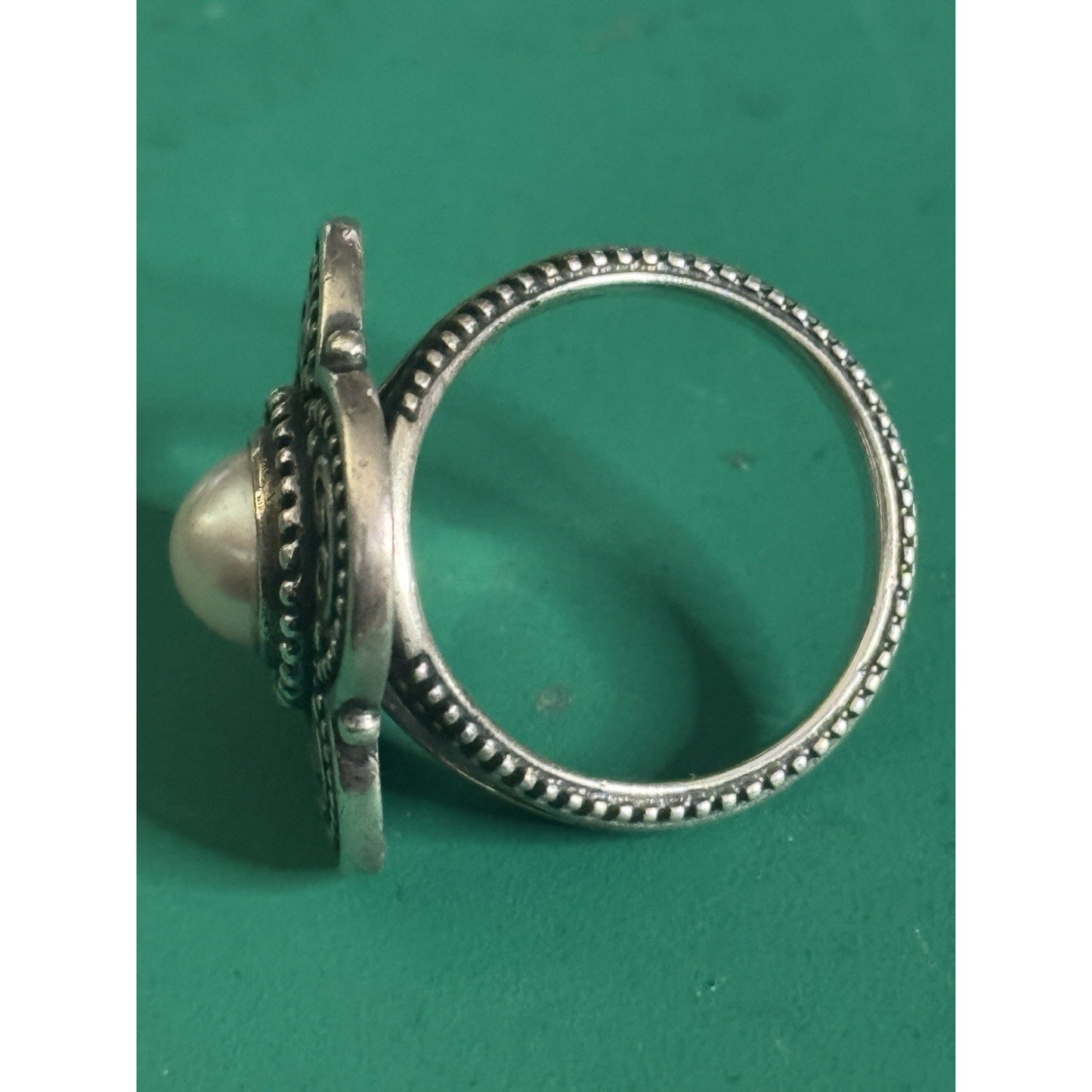 Pre owned James Avery RETIRED Hard To Find Milano Cultured Pearl Beaded Ring 8 MINT W/Box