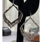 Retired Kendra Scott Geometric Silver Tone Dangle Lacy Fringe Earrings