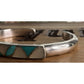 Vintage SKJ Sterling Silver Turquoise Inlay Cuff Bracelet 26g