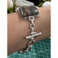 Vintage Sterling Silver Peanut Wood Jasper Bracelet 58g 7 - 8” Large Stone 925