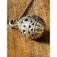 Pre Owned James Avery Retired X Large 3D Fleur De Lis Filigree Egg Pendant W/ 18” Necklace