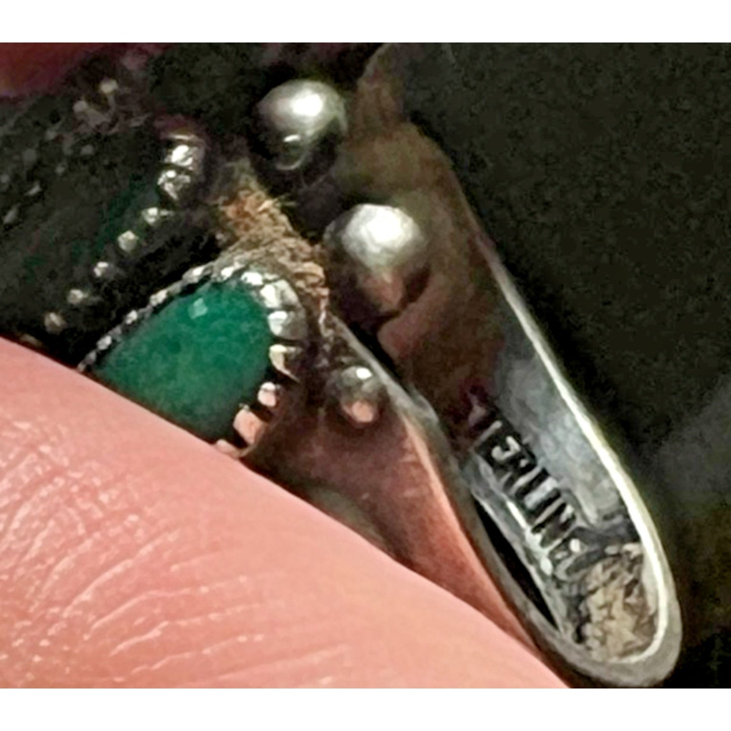 Vintage Sterling Silver Zuni Needlepoint Turquoise Ring Sz 4 Navajo Southwester