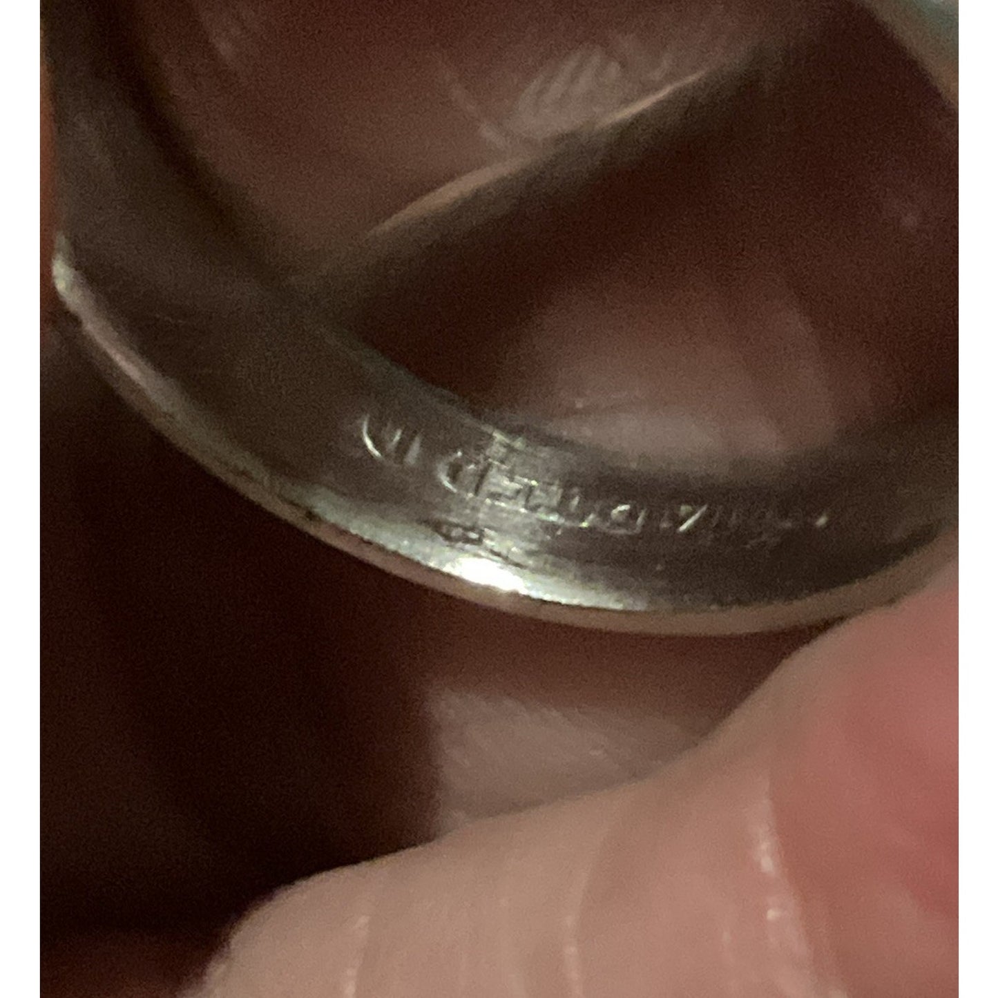 Vintage Thai Sterling Silver Blue Topaz Ring Wide Engraved Band