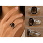 Vintage T&C Smoky Quartz Ring 14K & Sterling Silver Two Tone Statement Ring 8.5