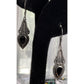 Vintage Boma Sterling Silver Black Onyx Teardrop Bali Style Dangle Drop Earrings