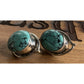 Vintage Sterling Silver Taxco Turquoise Post Earrings Signed 925 17g