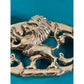 Vintage Florenza Lion Rampant Brooch Gold Tone Heraldic Pin 60-70’s Mid Century