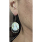 Vintage Alpaca Sterling Silver Mother of Pearl Abalone Inlay Dangle Earrings