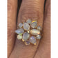 Vintage 18K HGE Gold Plated Opal Cluster Ring Natural Welo Opals Size 5.5