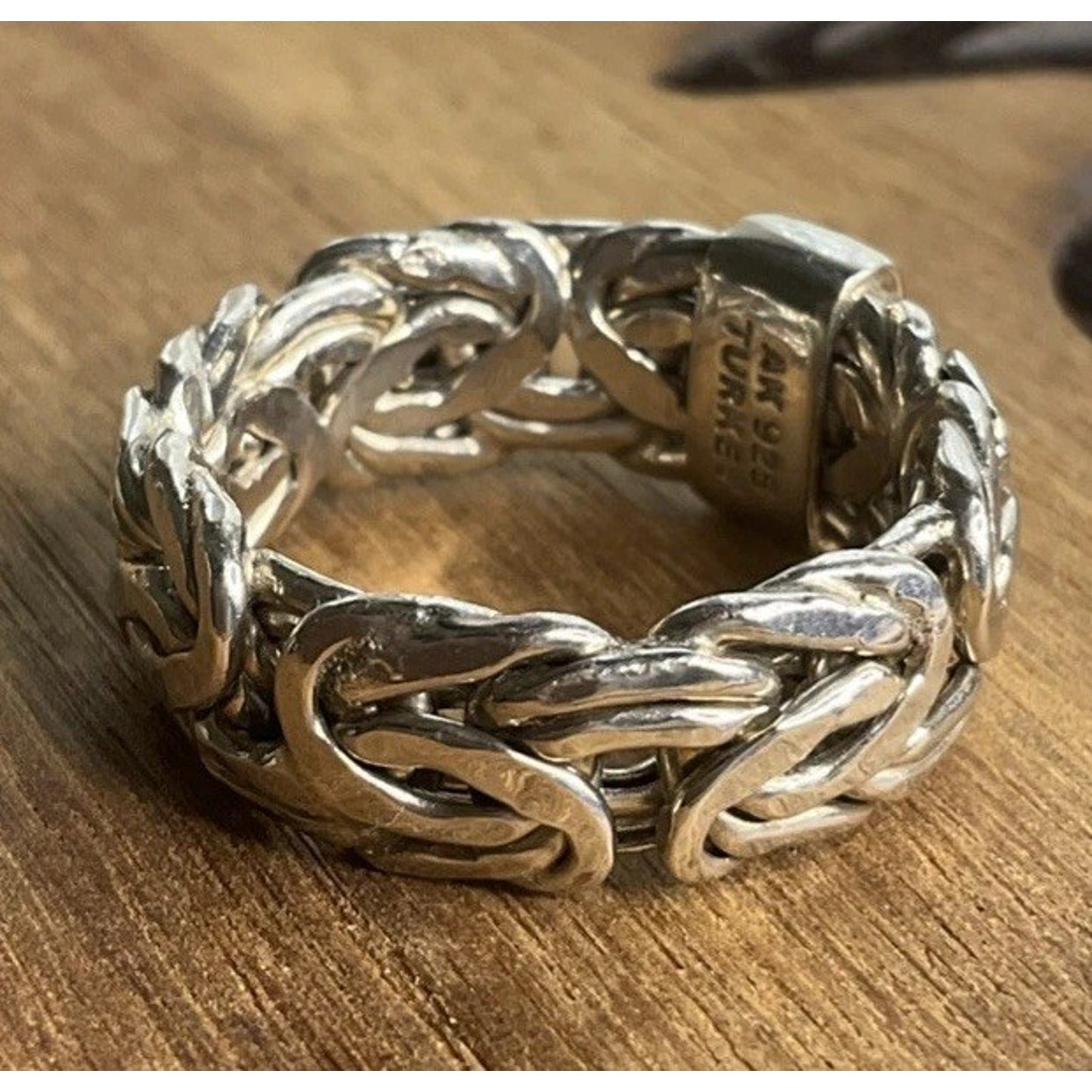AK Turkey 925 Sterling Silver Byzantine Woven Band Ring Size 9.5 Unisex