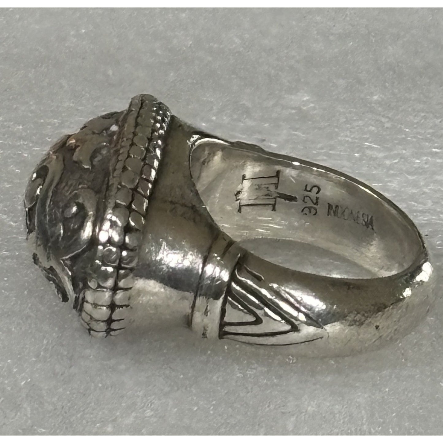 John Hardy Sterling Silver 925 Dayak Signet Statement Ring Size 7.5 Heavy 18g