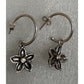 Retired Pandora Sterling And Gold Diamond Flower Changeable Earrings