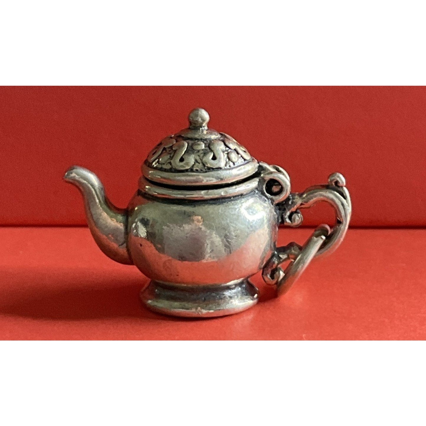 925 Sterling Silver Teapot Charm Pendant Vintage Tea Pot