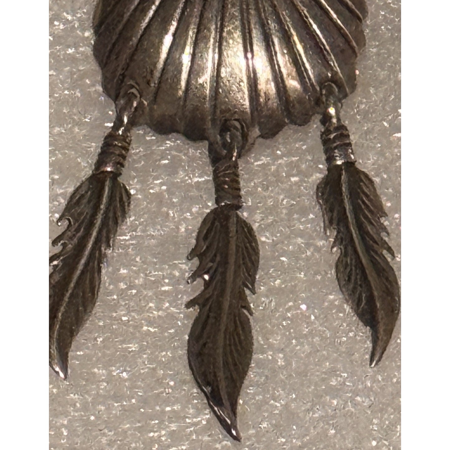 Vintage Native American Navajo Sterling Silver Feather Purple Sugilite Earrings