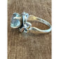 Vintage Kabana Sterling Silver Blue Topaz Scroll Ring Size 7.5 Signed KBN STER