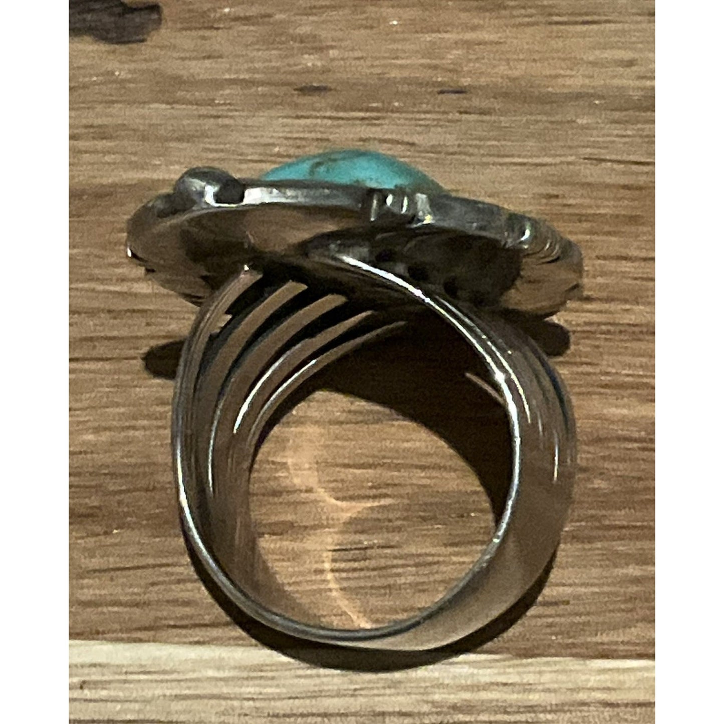 Vintage DC Sterling Silver Kingman Turquoise Ring Southwestern Navajo Sz 9 - 14g