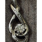 925 Sterling Silver Genuine Diamond Infinity Swirl Pendant Necklace 18” Italy 9g