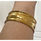 Vintage Monet Wide Gold Tone Cuff Bracelet 1” Signed Designer Statement