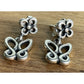 Brand New Retired James Avery Sterling Silver Butterfly And Flower Earrings
