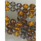 Vintage Signed Joan Rivers Amber Gray Smoky Glass & AB Crystal Bead 32” Necklace