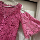 Kobi Halperin Edna Cold Shoulder Embroidered Floral Lace Pink Dress Size 6