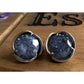 Sterling Silver Blue CZ Stud Earrings Large Round Faceted Sapphire Color