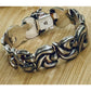 Vintage Milor Italy 925 Sterling Silver Fan Scroll Link Bracelet 7.5” 22g