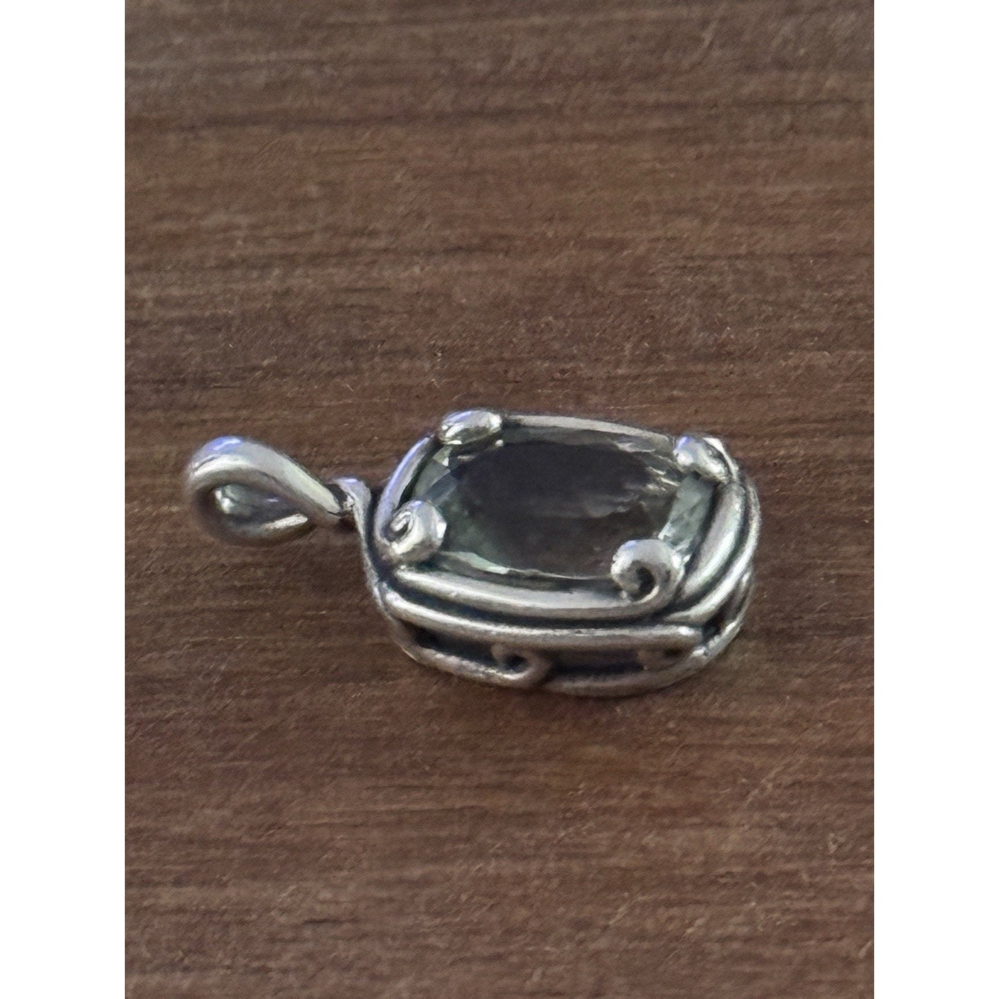 James Avery RETIRED Sterling Silver PRASIOLITE Pendant (CM 3304P1)