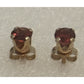 Vintage T&C 14k Gold Garnet Stud Earrings January Birthstone