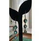 Sterling Silver Blue Topaz Dangle Earrings Long Drop Vintage Style 925