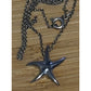 925 Sterling Silver Starfish Necklace 18” Italian Chain Beach Coastal