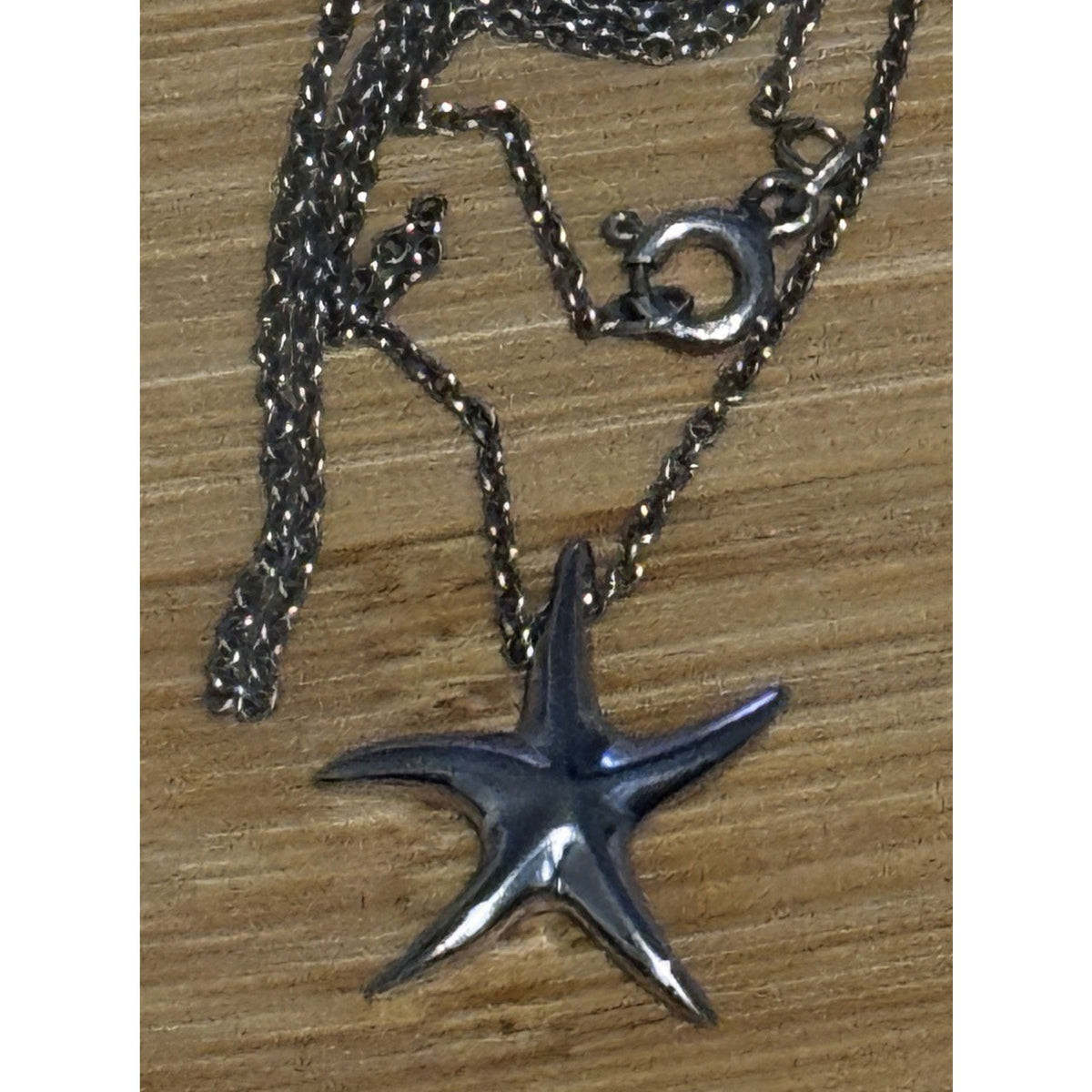 925 Sterling Silver Starfish Necklace 18” Italian Chain Beach Coastal