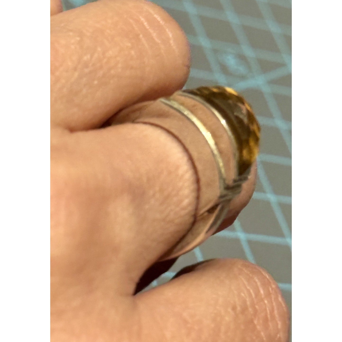 Vintage Michael Dawkins Sterling Silver Smoky Quartz Ring Size 7.5 Thailand 6g