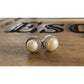 VINTAGE Sterling Silver Pearl Halo Stud Earrings Signed CP 925