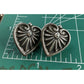 Vintage Sterling Silver Heart Stud Earrings Southwestern Style 925 Boho 7.2gr