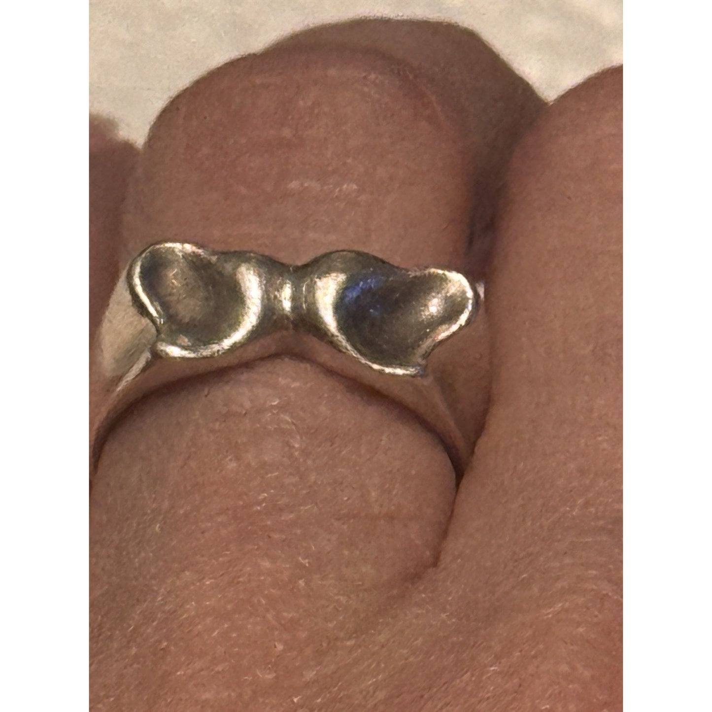 Tiffany & Co Elsa Peretti Open Heart Ring Sterling Silver Size 5.75 Spain 925